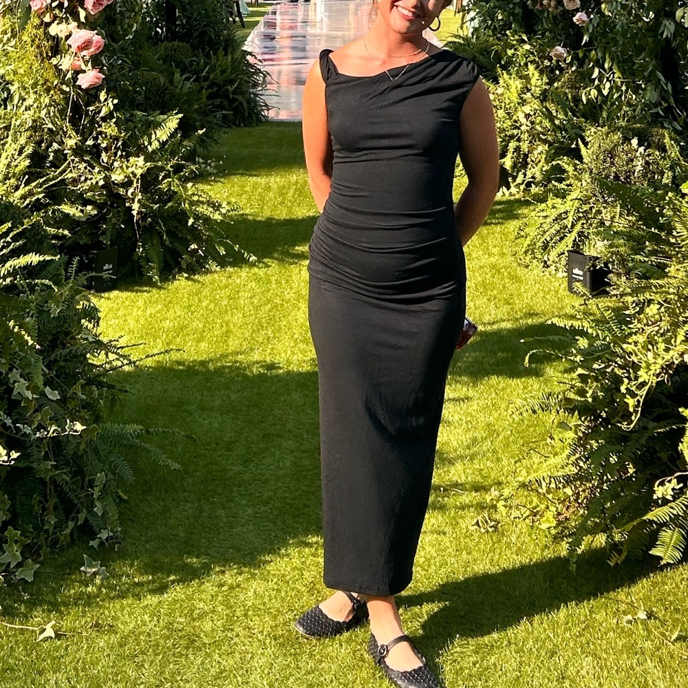 Black midi dress